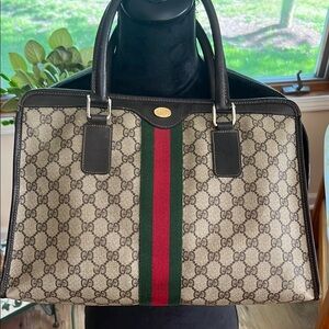 Vintage Gucci coated canvas top handle tote